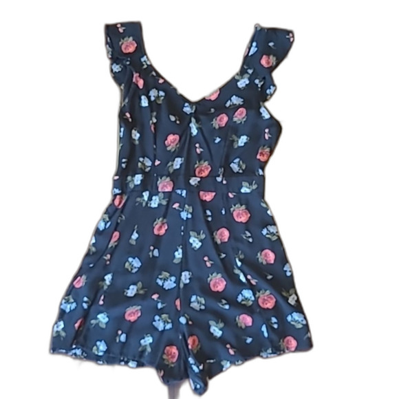 American Eagle Romper Shorts 1-Piece Jumper Pockets Open Back Floral Sleeveless - Picture 16 of 16